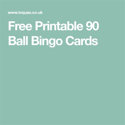 Free Printable 90 Ball Bingo Cards Bingo Cards Math Worksheets Free