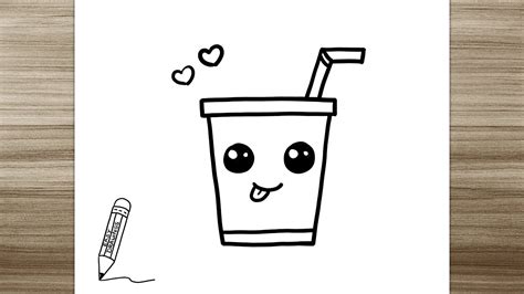 how to draw cute soda very very easy youtube