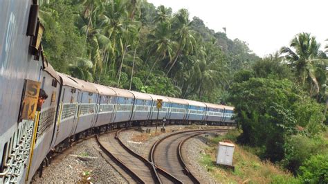 Today we are riding the netravati express train in india to varkala. Indian train in kerala | Netravati Express through palm ...