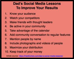Dad's Social Media Lessons That Will Improve Your Results - Heidi Cohen