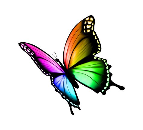 Vibrant Rainbow Butterfly Png Digital Download File Etsy