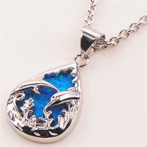 Blue Fire Opal Sterling Silver Fashion Jewelry Pendant P In