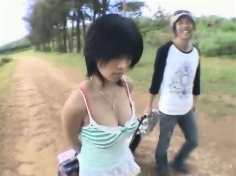 Asian Convinced To Strip Naked Walking Down Outside Path