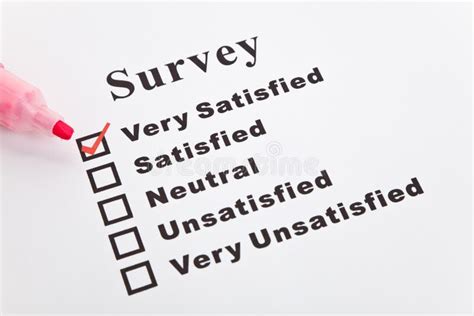 Survey Questionnaire With Red Pencil And Check Mar Stock Image Image