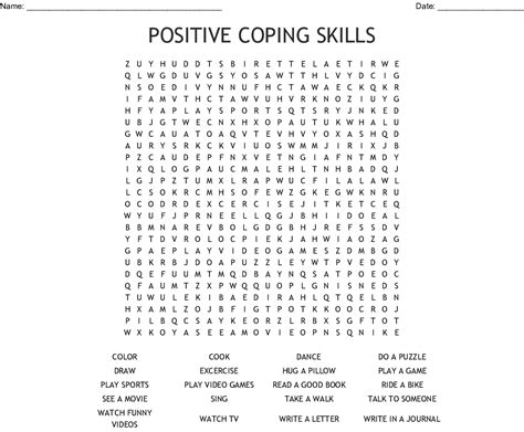Positive Coping Skills Word Search Wordmint Word Search Printable