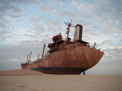 Ship Wreck On The Beach Of Nouahdhibou Mauretania By Chris Corthouts