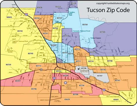 Tucson Zip Code Map | Map of Tucson Zip Codes