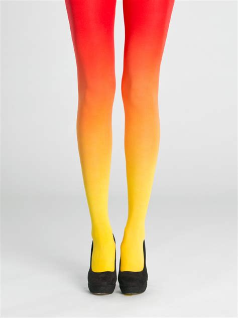 Yellow Red Ombre Tights Virivee Tights Unique Tights Designed And Made In Europe