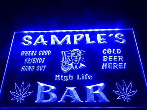 Dz082 Name Personalized Custom Weed Hemp High Life Bar Beer Neon Sign
