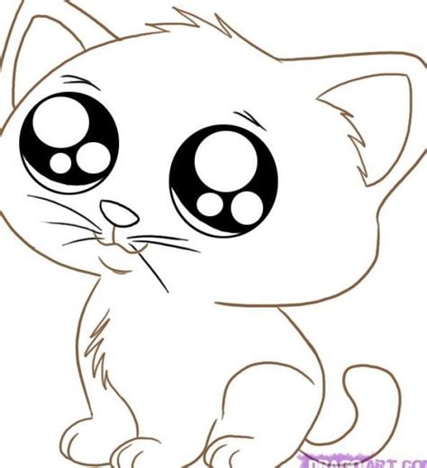 Cute Cartoon Animals With Big Eyes To Draw Pets For