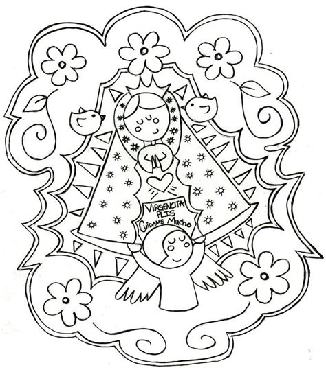 virgencitas plis para colorear Căutare Google Dibujos Pintura en tela Virgen de guadalupe