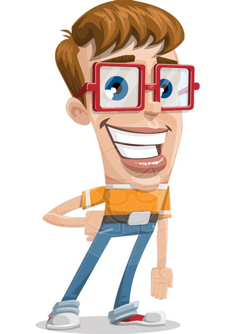 Cute Nerd With Glasses Cartoon Vector Character Design Graphicmama