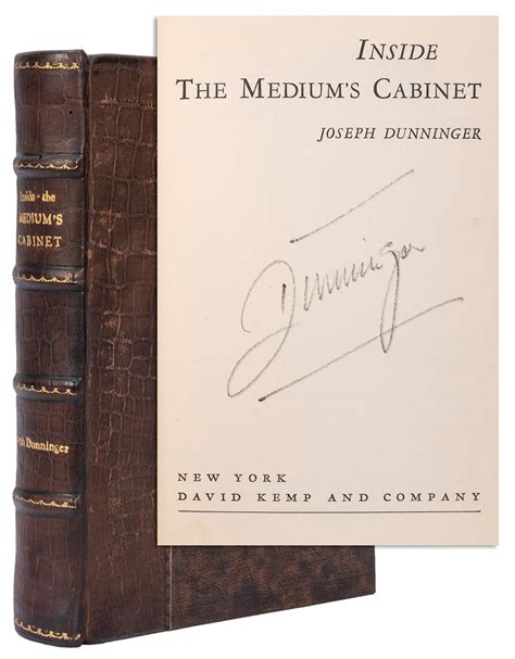 Lot Detail Dunninger Joseph Inside The Mediums Cabinet New York D