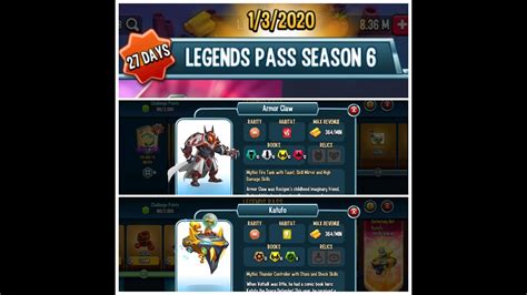 Monster Legends Legends Pass Season 6 And New Mythics Monsters Youtube