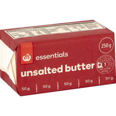 Essentials Unsalted Butter 250g Woolworths