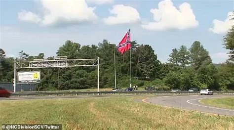 Confederate Flag Flown Over Highway In Statue Removals Protest Daily