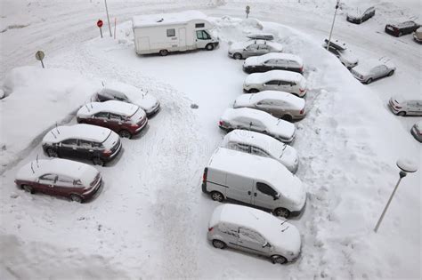 Winter Parking Stock Photo Image Of Cold High Severe 48864236