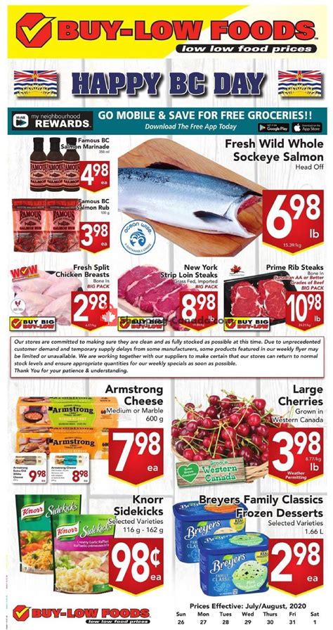 A long weekend is the perfect opportunity for a road trip. Buy-Low Foods Canada, flyer - (Long Weekend Savings - BC ...