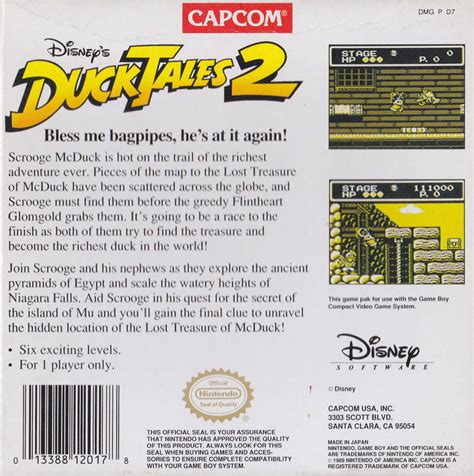 Disneys Ducktales 2 1993 Game Boy Box Cover Art Mobygames