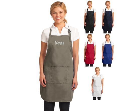 Personalized Full Length Apron Embroidered Name Or Business Etsy In 2020 Restaurant Aprons