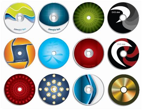 Cd Labels Graphic Set 7615 Free Eps Download 4 Vector