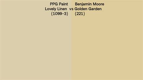 Ppg Paint Lovely Linen 1099 3 Vs Benjamin Moore Golden Garden 221