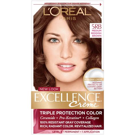 L Oreal Paris Excellence Creme Permanent Triple Protection Hair Color 5rb Medium Reddish Brown
