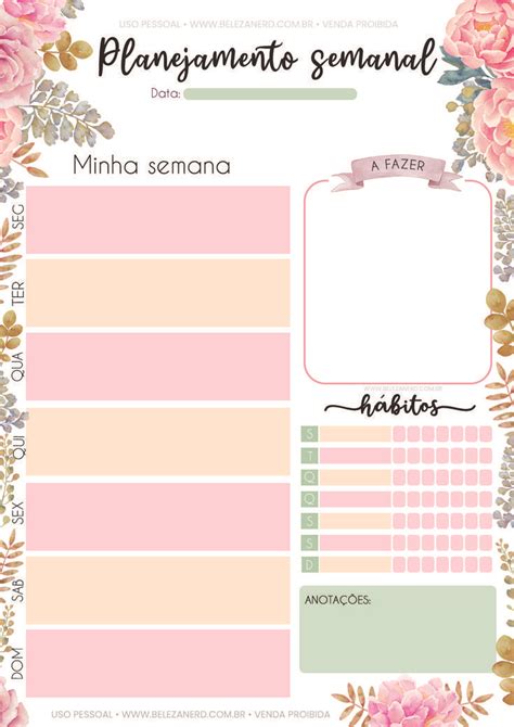 Freebie Baixe 3 Modelos De Planner Semanal Baixe GrÁtis Artofit