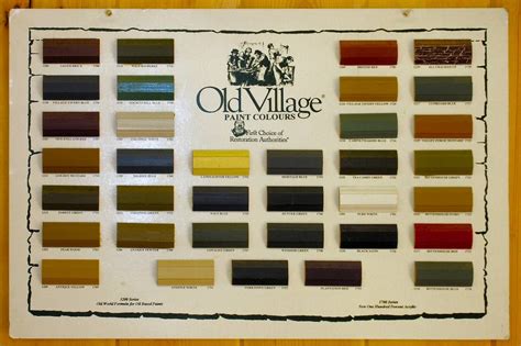 Old Village Paint Colors Chart Old Village Paints Bodenewasurk