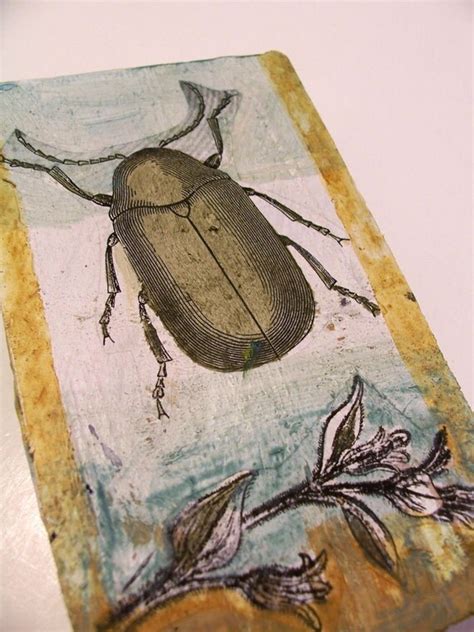 Items Similar To June Bug Mixed Media Beetle Art On Wood Original