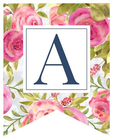 Free Printable Floral Banner Letters Paper Trail Design