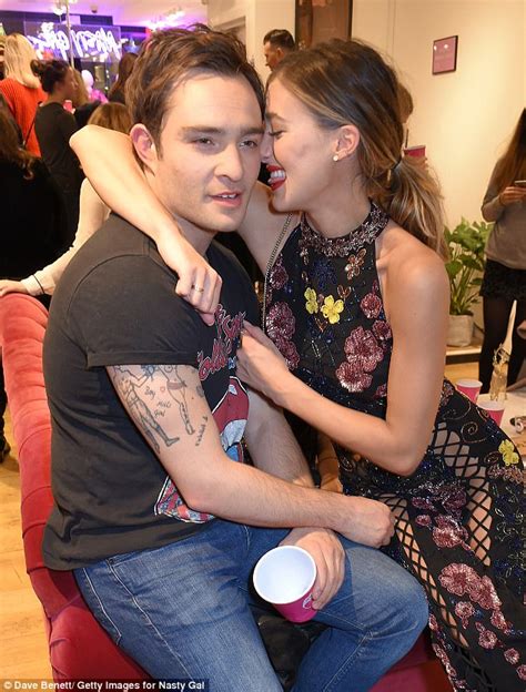 Ed Westwick All Smiles Out With Girlfriend Jessica Serfaty Daily Mail