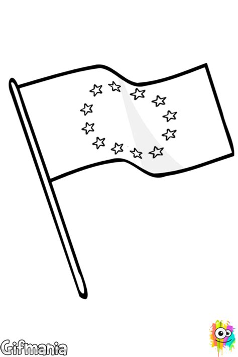 Flag Of Europe Coloring Page Banderas Europeas Banderas Europa