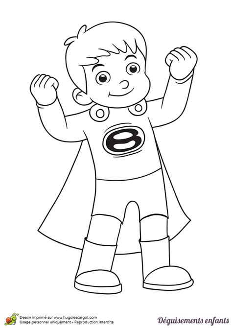 Il est représenté sur ce tapis de souris dr. Coloriage Déguisement Enfant Superhéros