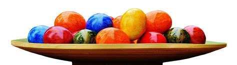 Download Colorful Eggs In A Plate Png Image For Free