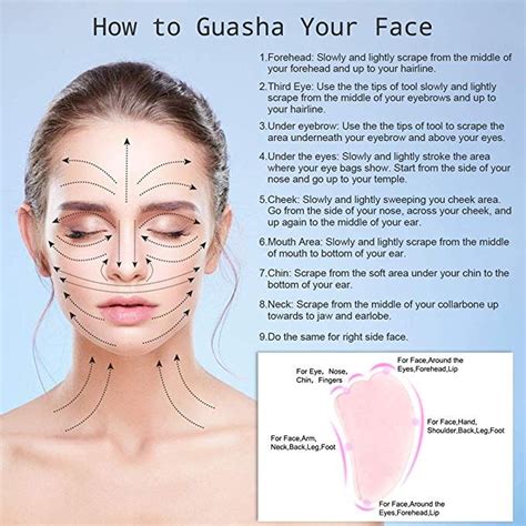 Jovivi Gua Sha Scraping Massage Tool Natural Rose Quartz