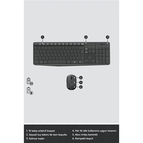 Logitech Mk235 920 007925 Kablosuz Q Klavye Mouse Set
