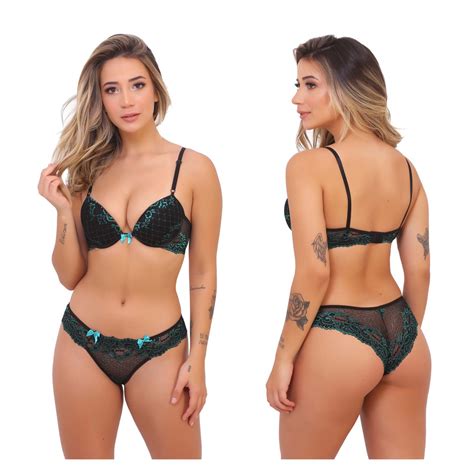 Conjunto Calcinha e Sutiã Renda Conforto Lingerie Feminina Sexy