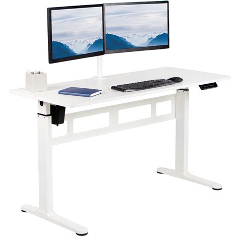 Vivo White 55 X 24 Electric Sit Stand Desk Ergonomic Standing Height