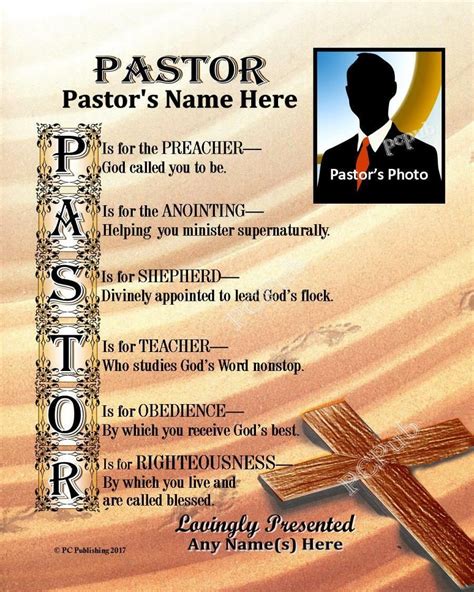 Pastor Anniversary Appreciation Personalized Photo Name Poem T Thank