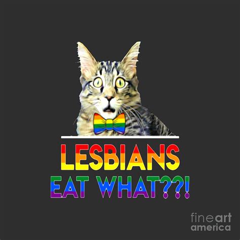 funny lesbians eat what cat kitten rainbow lgbt pride drawing by uli rahmawati fine art america