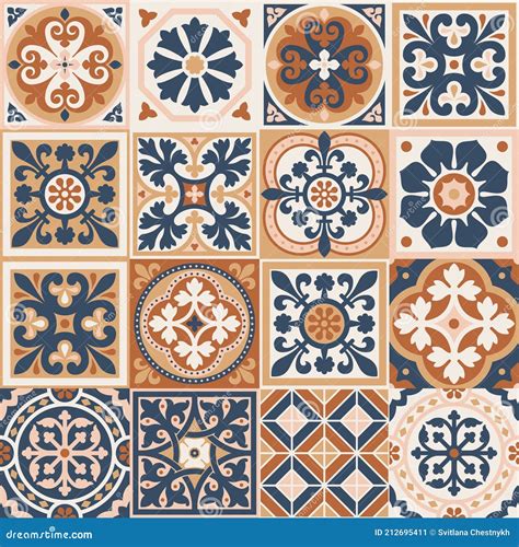 Portuguese Floor Ceramic Tiles Azulejo Design Mediterranean Pattern
