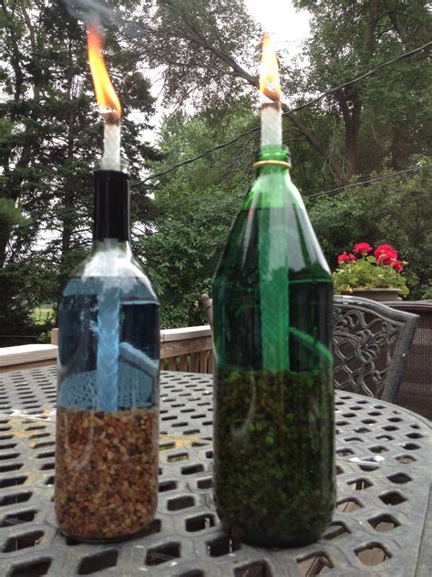 Transform Your Wine Bottle Into A Tiki Torch Diy Wine Bottle Diy