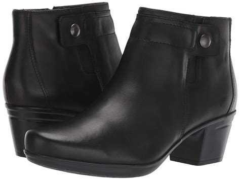 Clarks Womens Emslie Jada Ankle Boot Black Leather Size 65 O2ga