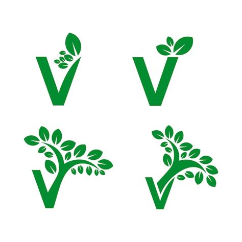 Dise O Del Logotipo De La Letra V De La Hoja Vector Gratis