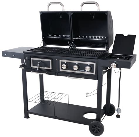 Bbq Gas And Charcoal Dual Fuel Combination Grill Portable Barbecue