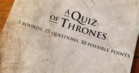 Torva Tenebris A Quiz Of Thrones