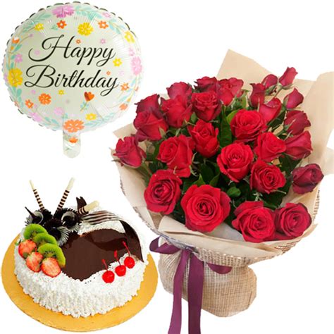 Happy Birthday Cake Flowers And Balloons Images Best Flower Site