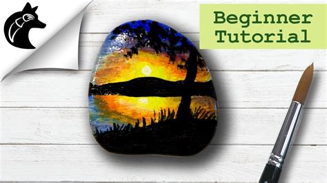 Rock Painting Tutorial For Beginners Sunset Youtube