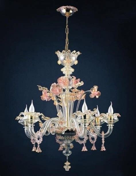 Principessa Muranodirect Venice Glass Chandelier Pink And Gold